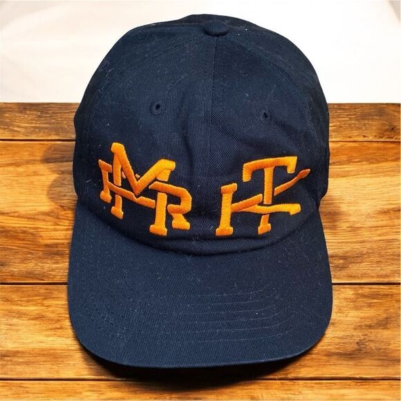 New Urban Outfitters UO MRKT Market Black/Orange Embroidered Baseball Hat/Cap - Picture 1 of 5